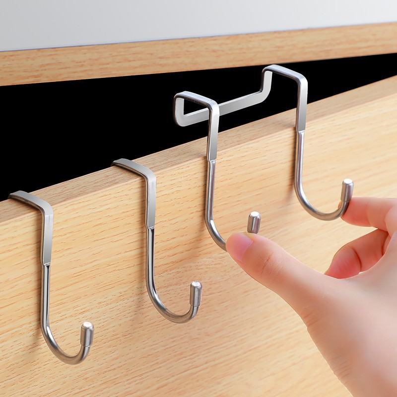 Kitchen Gadgets Organizer - 1/5 Stück Edelstahl Doppel-S-Form-Haken, ohne Bohren,